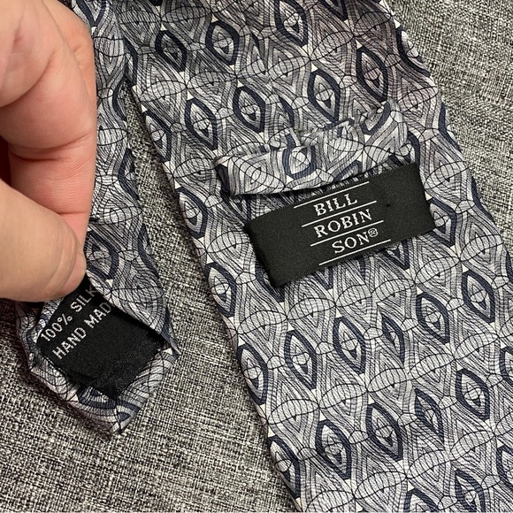 Bill Robin Son 100% Silk Mens Tie hand made - Picture 3 of 3